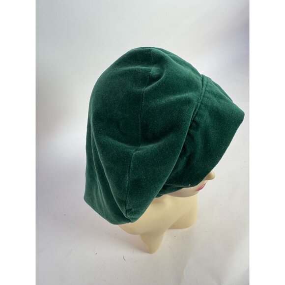 Vintage Green Velvet Slouch Beret Hat For Women Handmade Soft Fabric 1980s Style main image 8